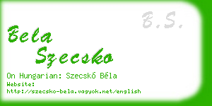 bela szecsko business card